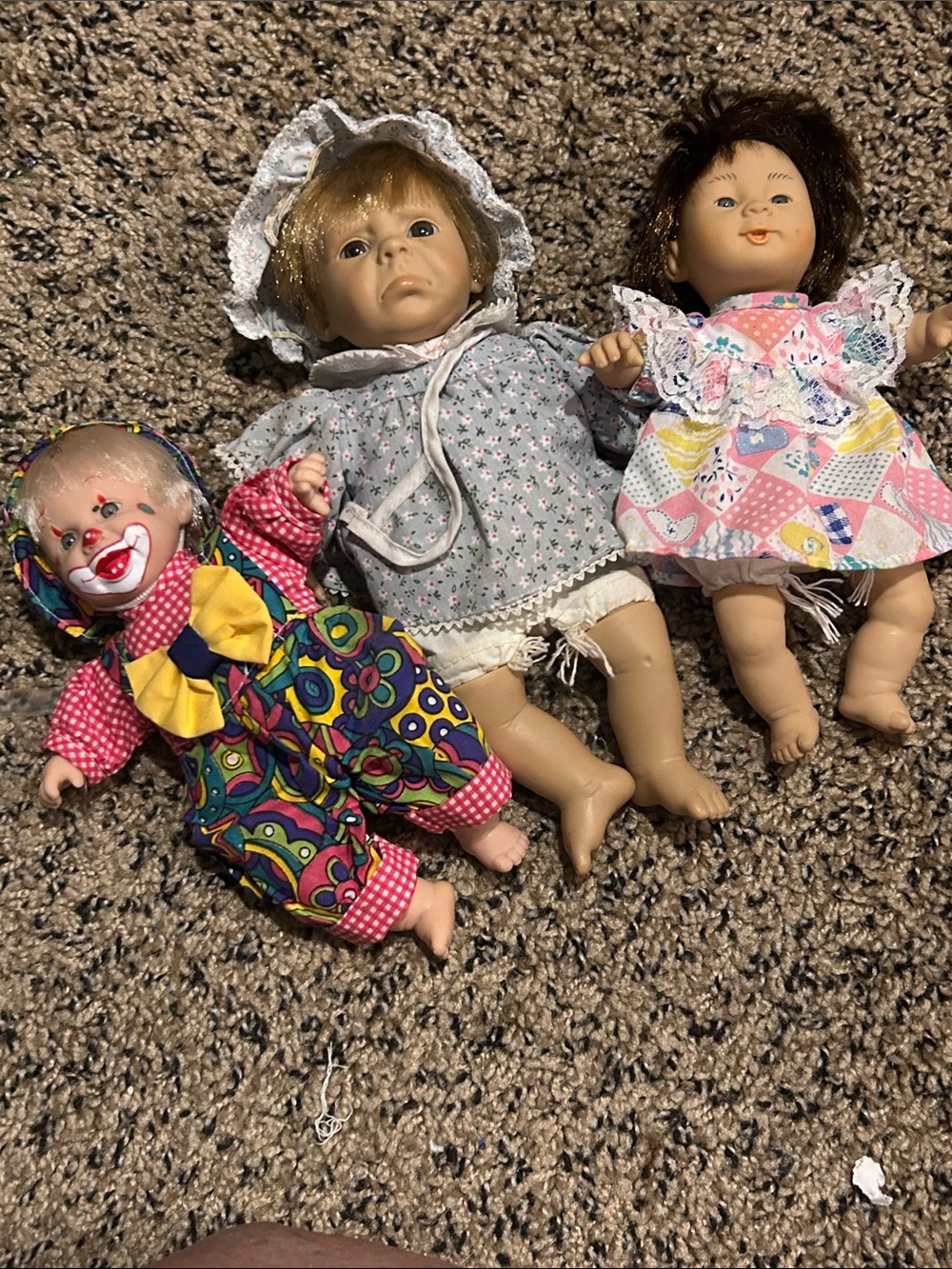 50%off w ❤️ 3 vintage 1990s Gigo Toy "Bean Bag Kids" series clown doll